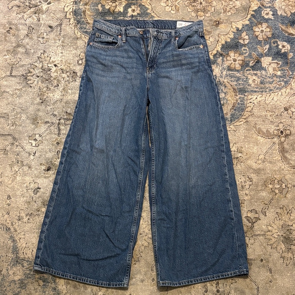 GAP Dark Blue Curvy Baggy Mid Rise Jeans